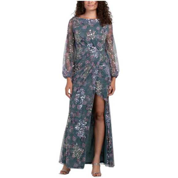MAC DUGGAL Long Sleeve Embellished Gown - Picture 1 of 3